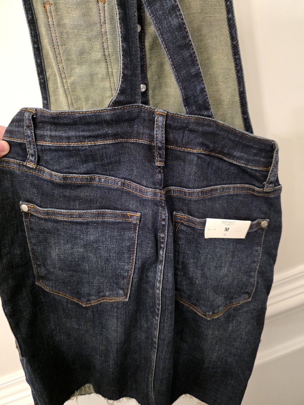 Judy Blue Daisy Girl Dark Wash Overall Dress Size Medium - Picture 6 of 7